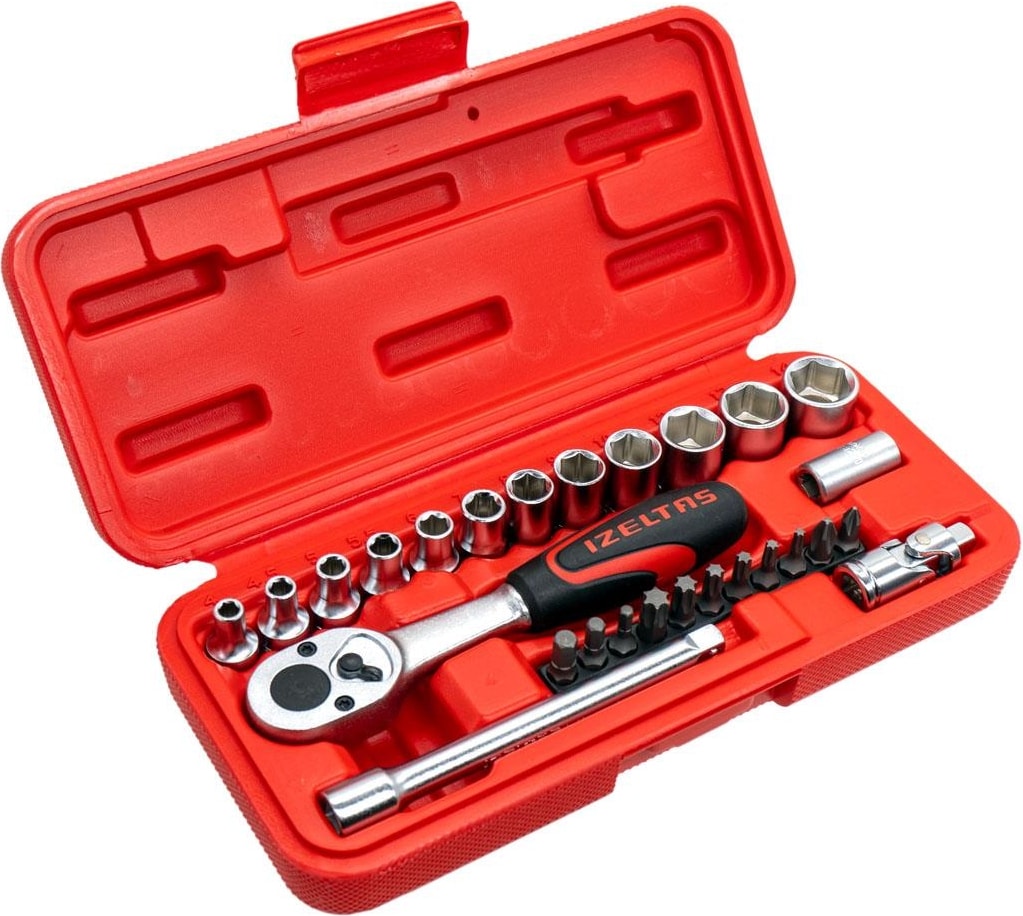 Izeltaş 1/4" Altı Köşe Mini Lokma Anahtar ve Bits Set 27 Parça