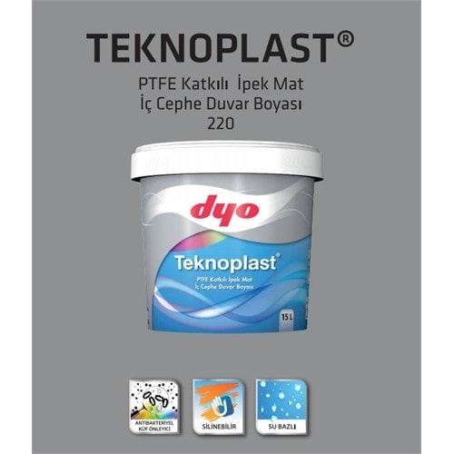 Teknoplast Ptfe Katkılı İpek Mat İç Cephe Duvar Boyası 15 Lt. - 4568 Şirin Pembe