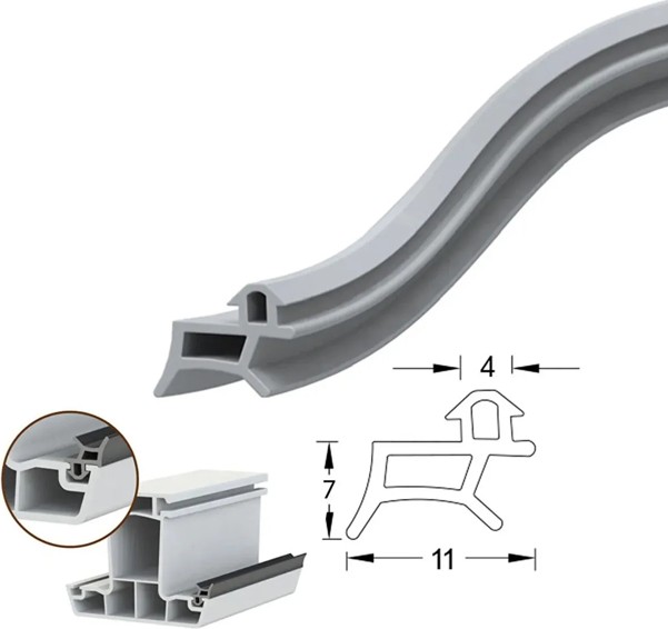 Pen Markalarının Kapı Pencere Contası Pvc Fitili 60 Metre Gri Tüm Standart Pvc Pimapen, Fıratpen, Egepen, Winsa Gibi Markalara Uygun