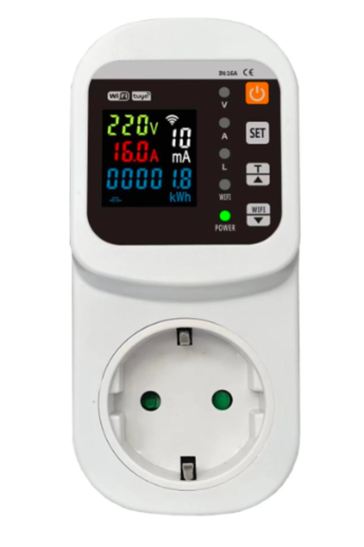 Kaçak Akım Voltaj ve Akım Korumalı Akıllı Priz 16A WiFi Akıllı Priz