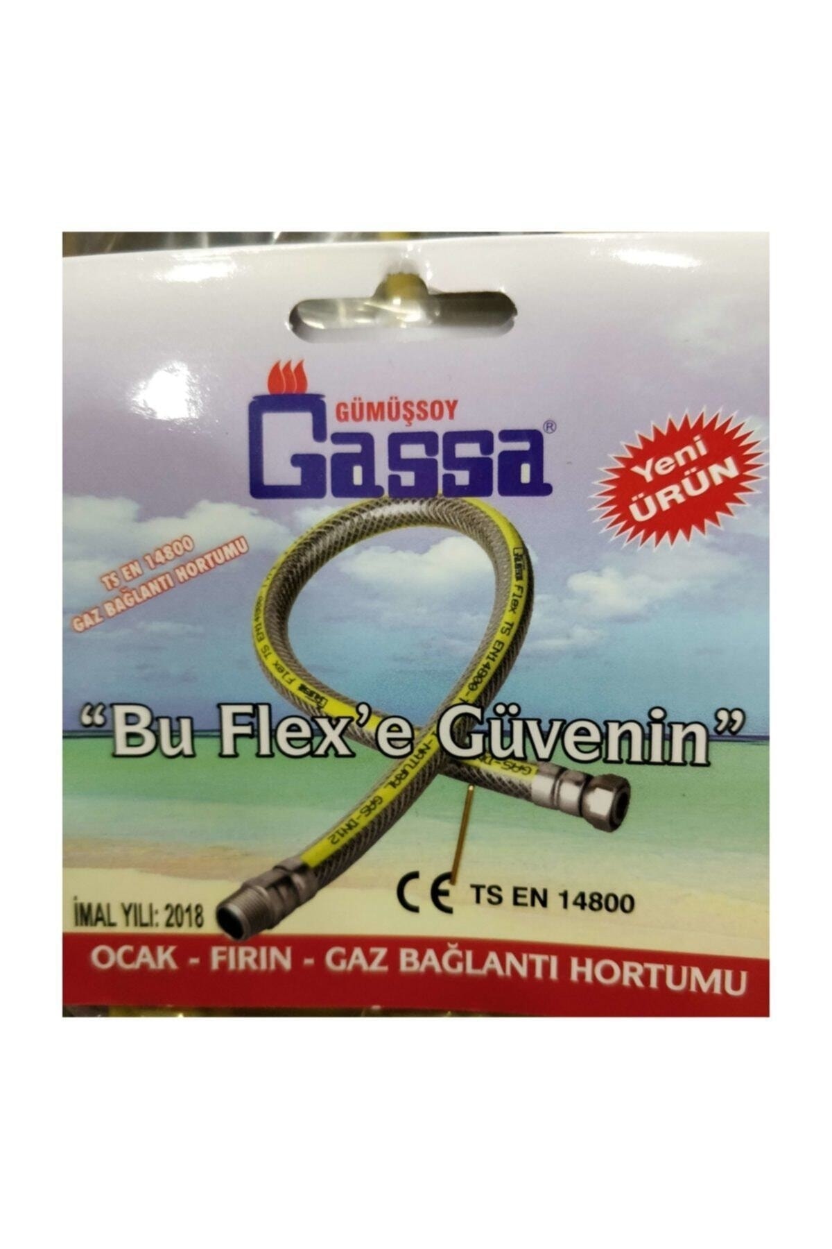 Doğalgaz Flex Bağlantı Hortumu Gaz Flexi Soba Fırın Ocak 100 Cm
