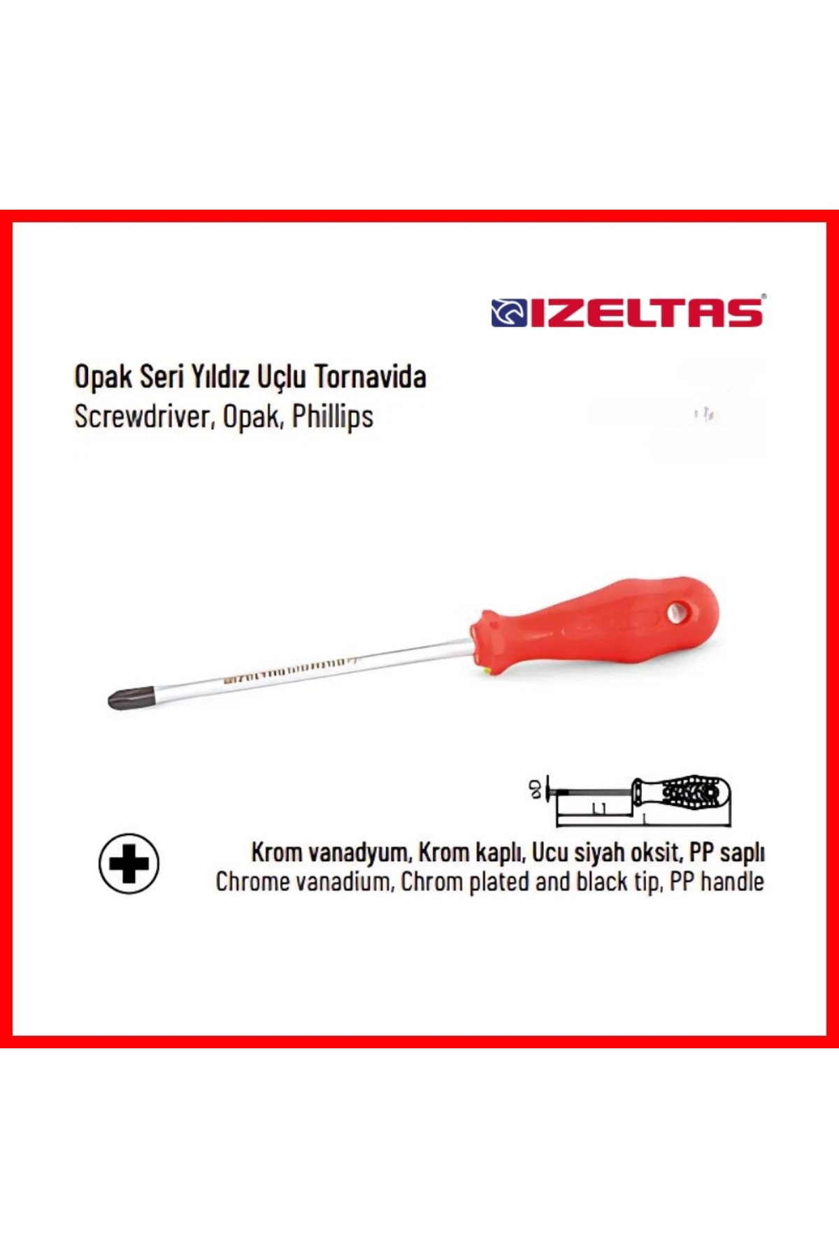 İZELTAŞ Yıldız Uçlu Tornavida, 6x100 Mm, Opak Seri, Güvenli Ve Hassas