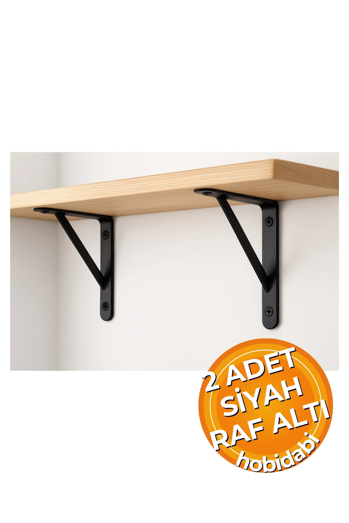 Raf Altı Dekoratif Raf Tutucu Ayak Ferforje Siyah 13X19 cm 2 Adet