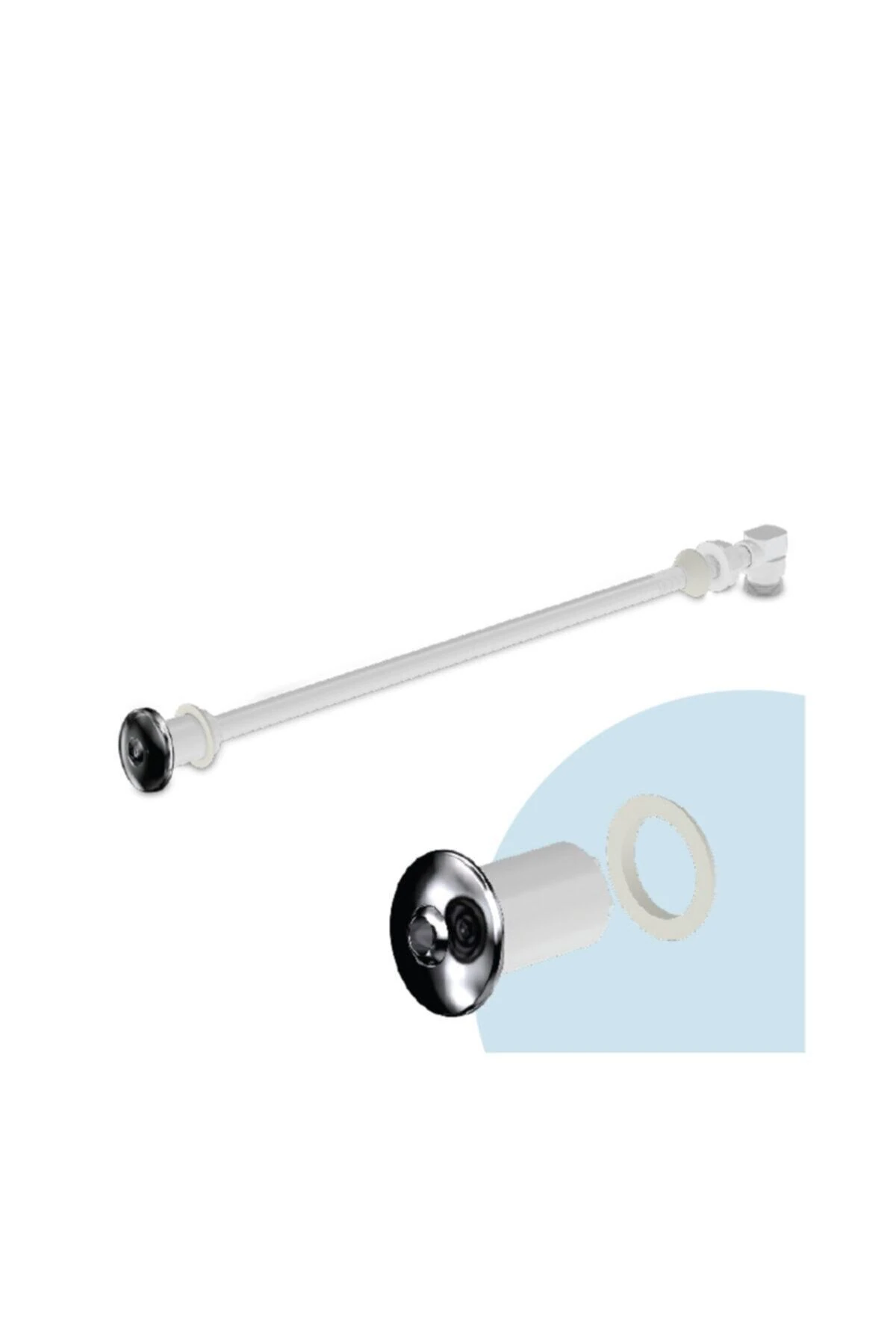 Taharet Çubuğu Borusu Paslanmaz Çelik Uçlu 10 Derece Açılı 310 Mm Tesisat Malzemeleri