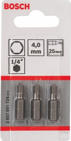BOSCH - 3'Lü Paket - Ekstra Sert Seri Vidalama Ucu - Hex 4, 25 Mm