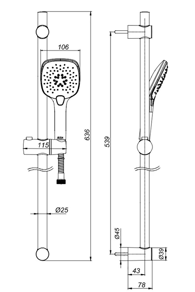 İcon Banyo Hareketli Sürgülü Duş Seti Üst Takımı 102146080