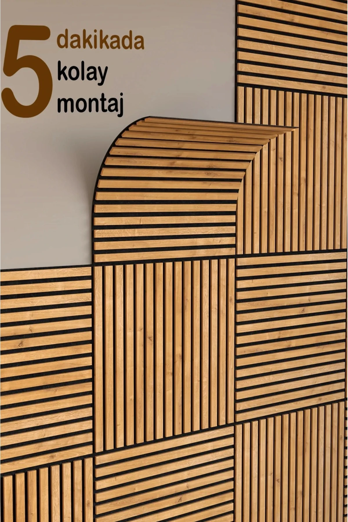 Mini Eko Akustik Ahşap Panel Safir Meşe - 60x60cm