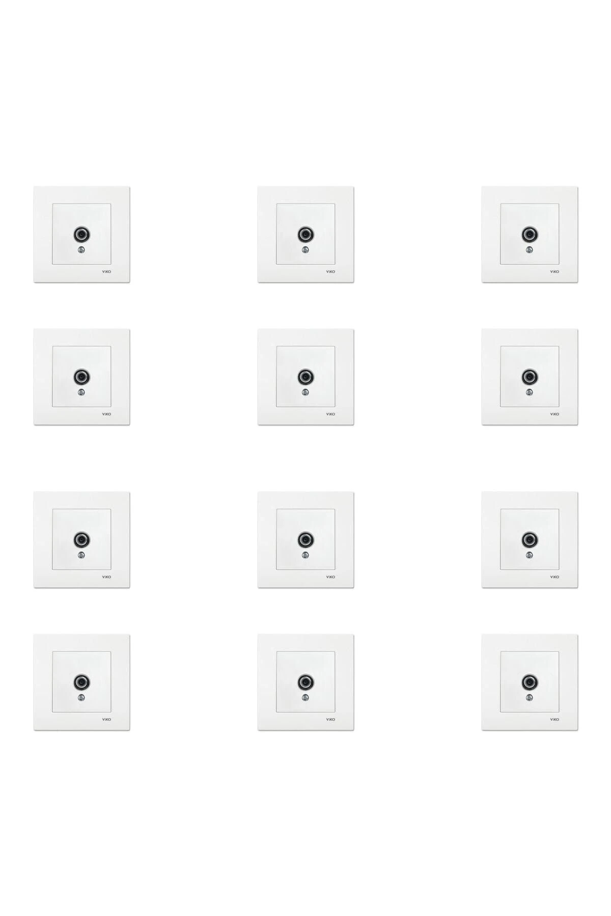 Karre Beyaz Uydu Prizi F Konnektörlü Sonlu Çerçeve Dahil 12 Adet 90967009