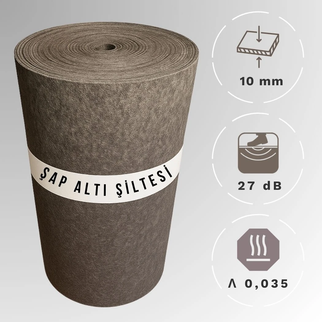 İzobozz Feltbi - 10mm 1000gr/m2 Polyester Elyaf Şap Altı Şiltesi 1X15M RULO