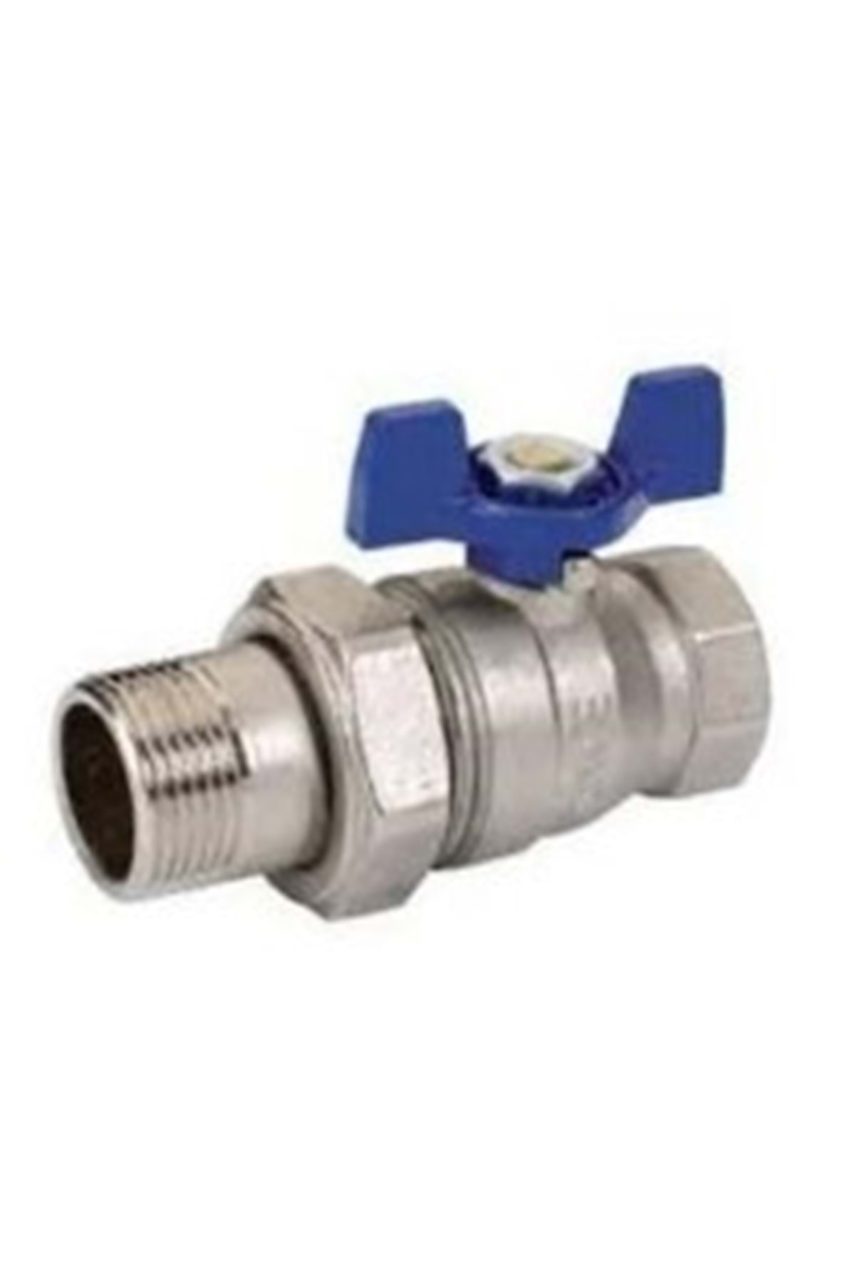 Kollektör Vanası Dış Dişli (küresel) 1'' Mavi Renk Tesisat Malzemeleri TR