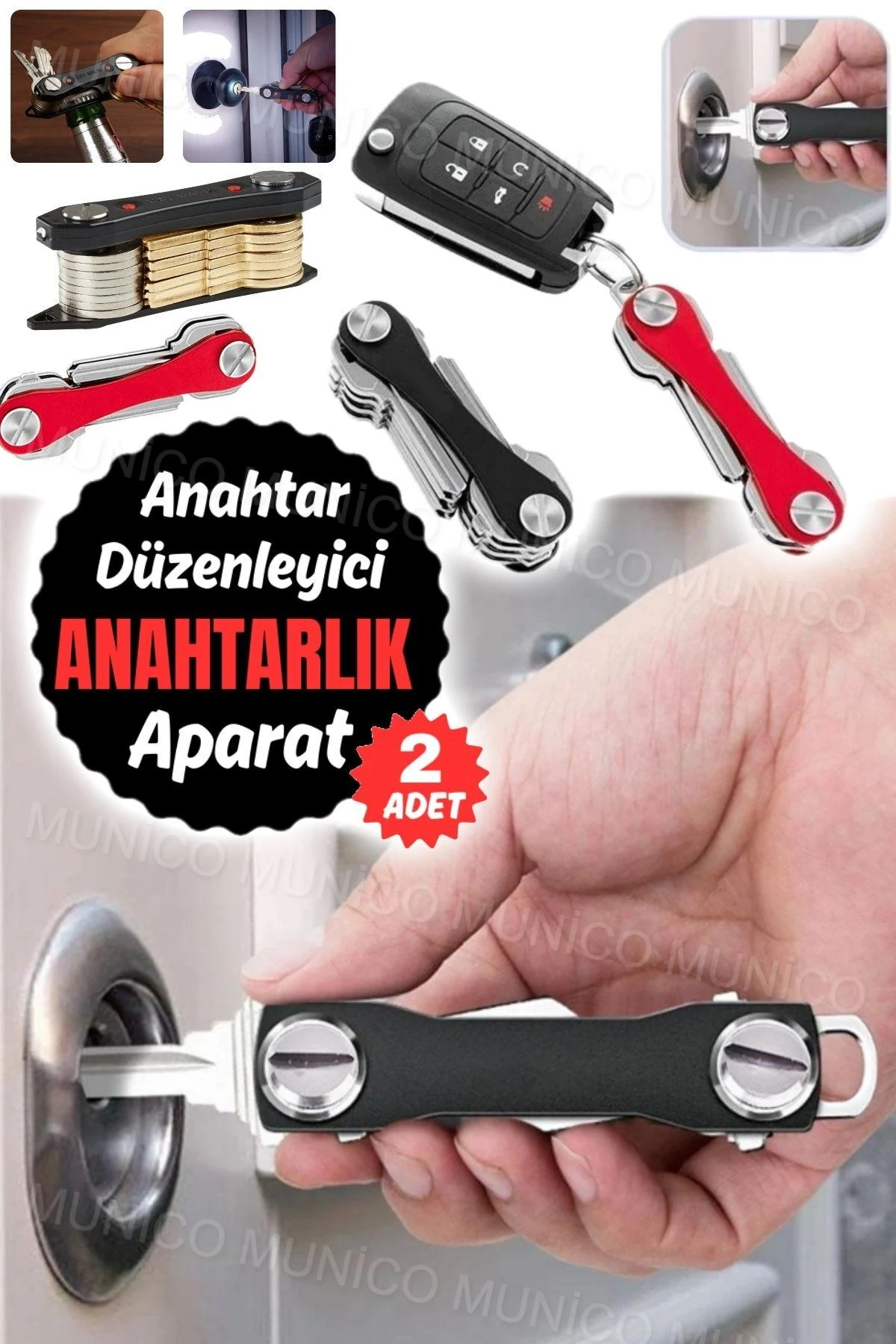 2 Adet Akıllı Anahtarlık Clever Anahtarlar USB Flash Bellek ve Diğer Küçük Eşyalar İçin Şık