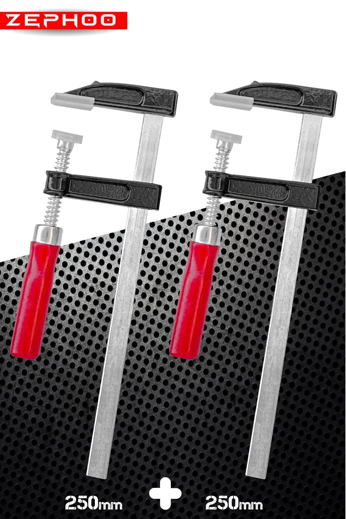 2 Adet Çelik F Tipi Mobilyacı Işkencesi 50x250mm Ile 50x250 mm Marangoz F Kelepçesi