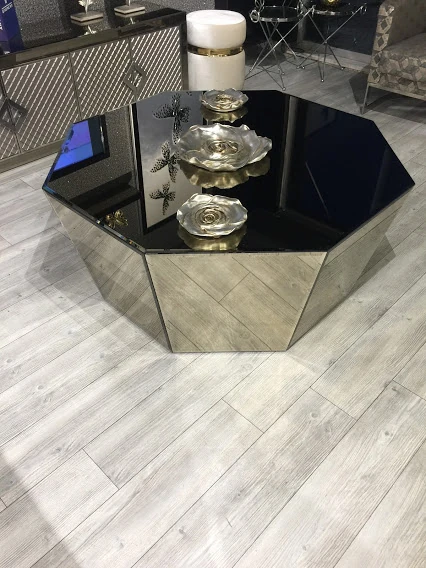 Orta Sehpa Bronz Aynalı 100X100 Yükseklik 45