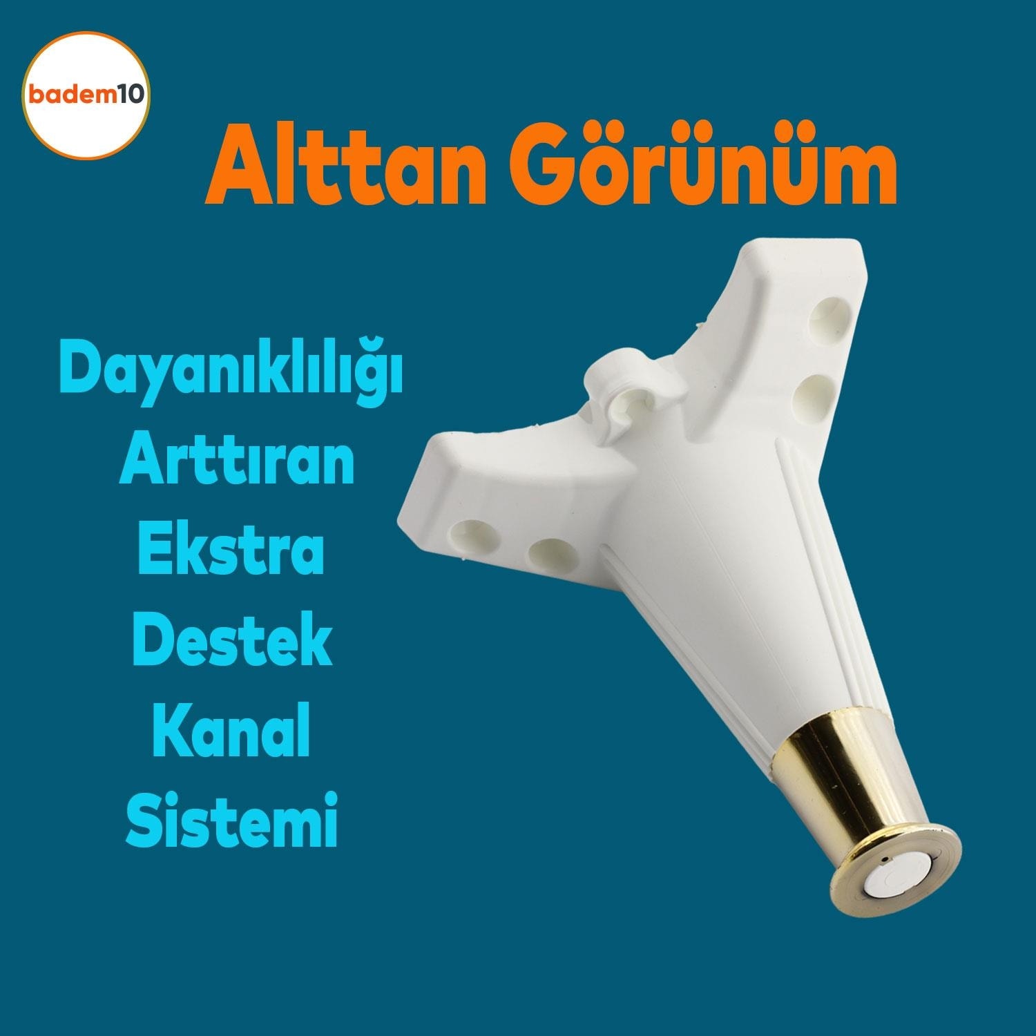 Wetra Line 6'lı Set Mobilya Tv Ünitesi Çekyat Koltuk Kanepe Destek Yükseltici Ayağı Ayakları 15 cm Beyaz Altın M8 Civata