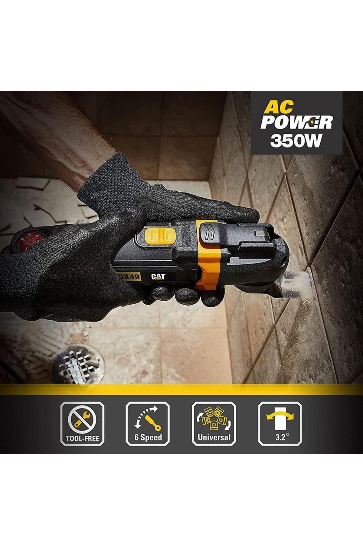 DX49.1 350Watt Profesyonel Çok Amaçlı Devir Ayarlı Kesme Raspalama ve Zımpara + 14 Adet Aksesuar