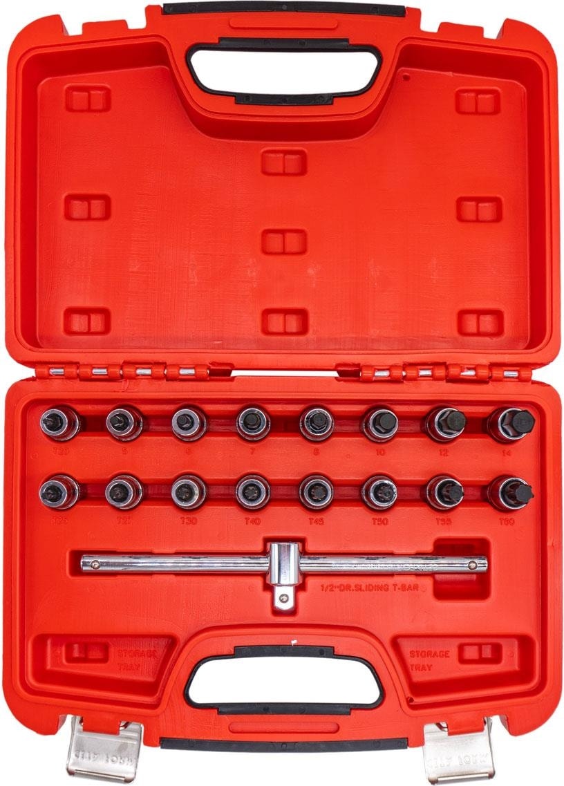 C28S-17PTH 17 Parça 1/2” Torx ve Allen Uçlu Lokma Takımı