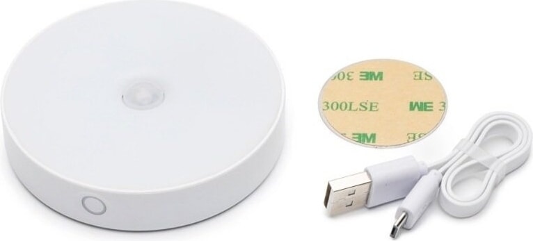 Sensörlü LED Kabin Aydınlatması - Beyaz Gün Işığı, ABS Gövde, USB ile Şarj Edilebilir, Otomatik Kızılötesi Algılama