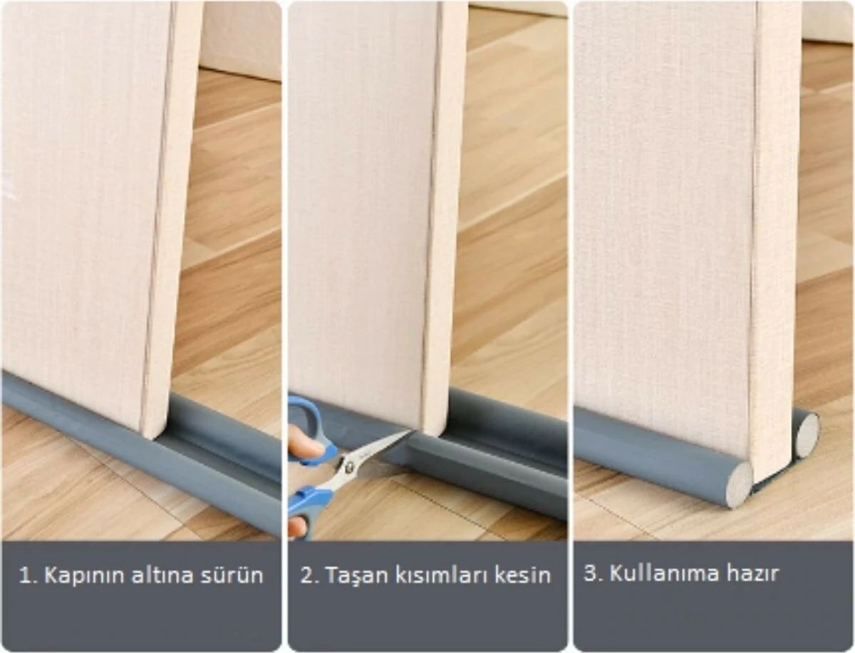 Ankaflex Çift Taraflı Kapı Altı Rüzgar Önleyici Isı Yalıtım Süngeri Siyah (10 Adet)