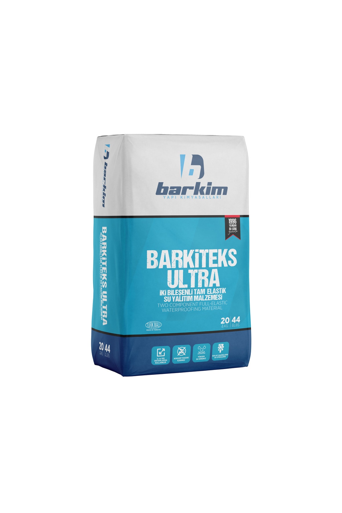 Barkiteks Ultra Iki Bileşenli Tam Elastik Su Yalıtım (20 KG TOZ BİLEŞEN 10 KG SIVI BİLEŞEN)