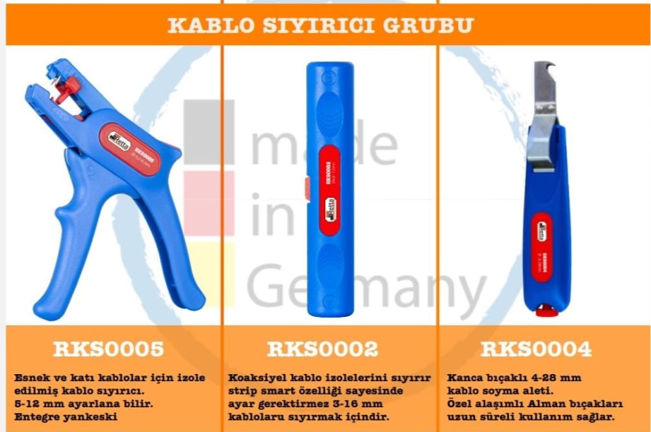 RKS0003  Kablo Sıyırma 3'lü Set