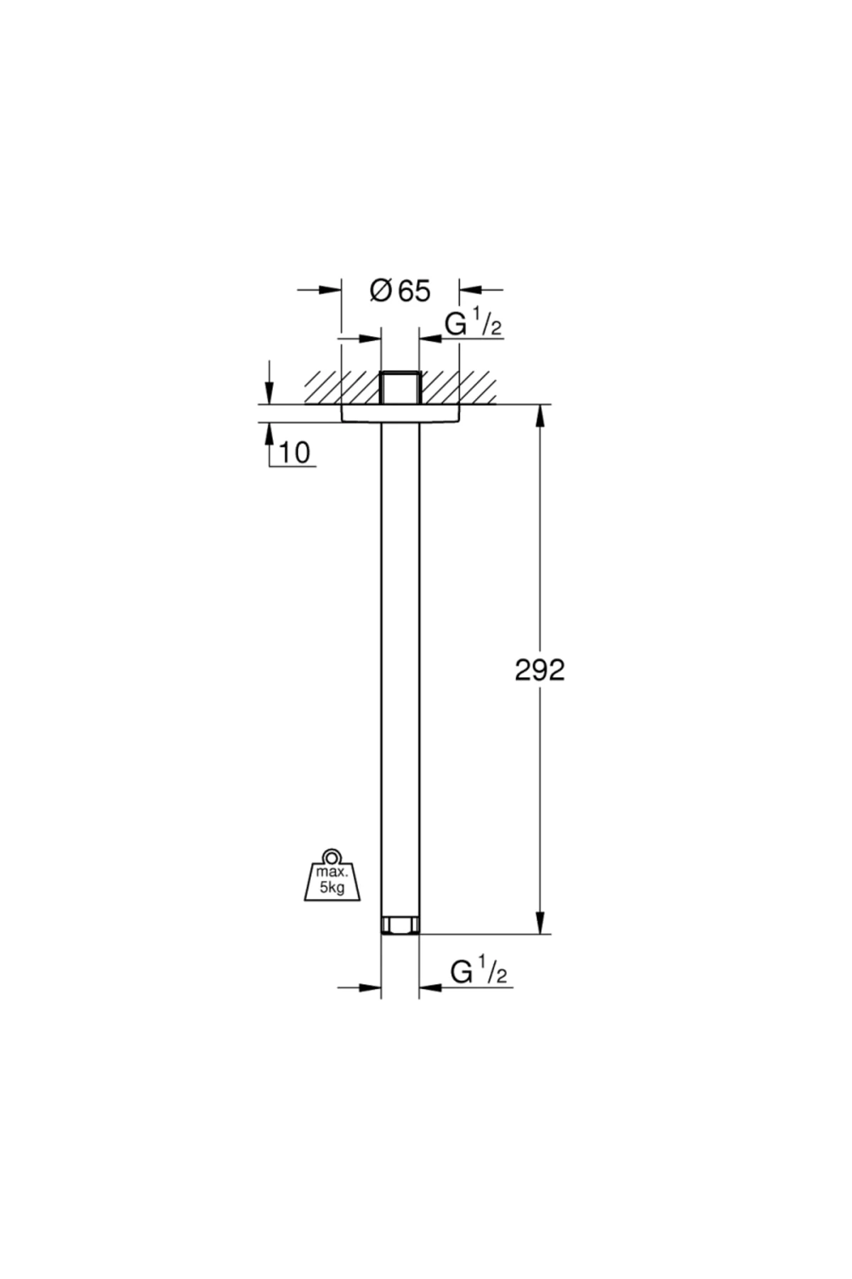 Duş Başlığı Dirseği 292 Mm