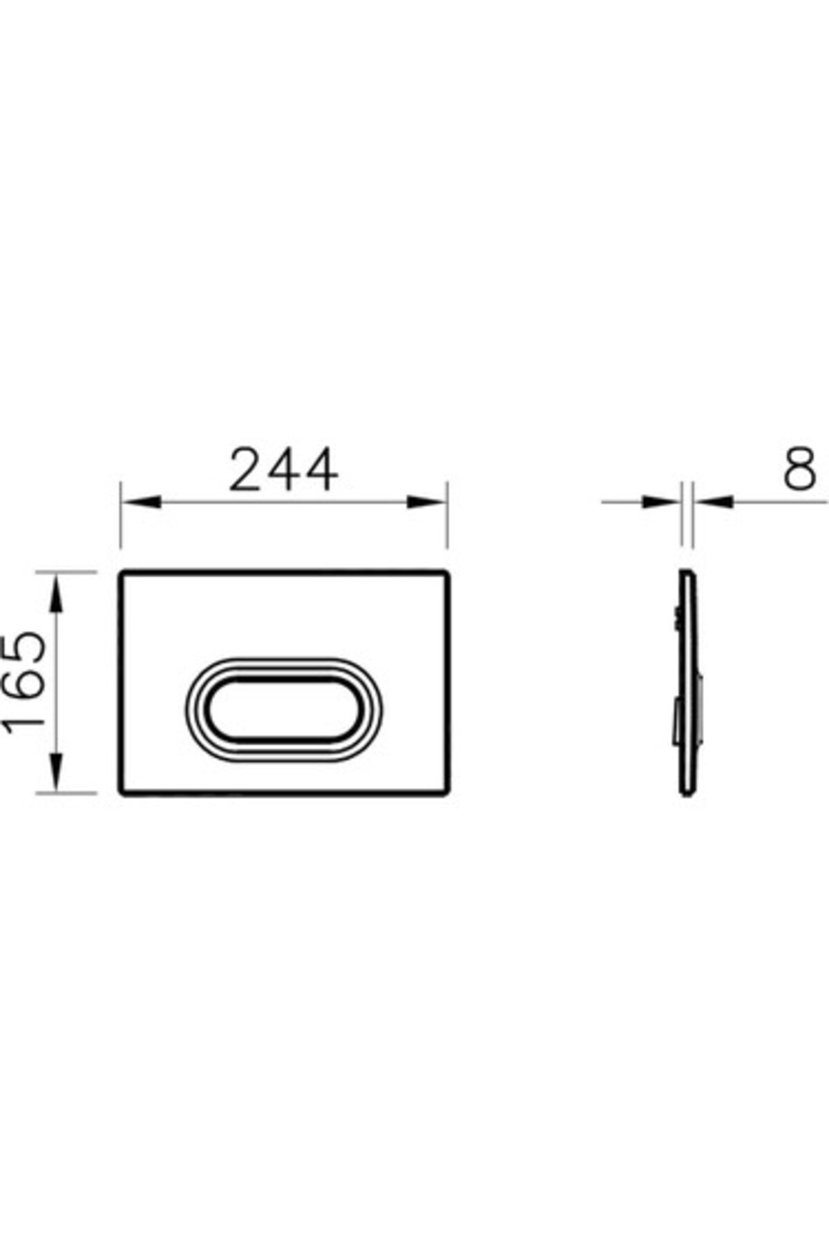 Kumanda Paneli, Loop O, Tek Basmalı, Mat Krom, 740-1085