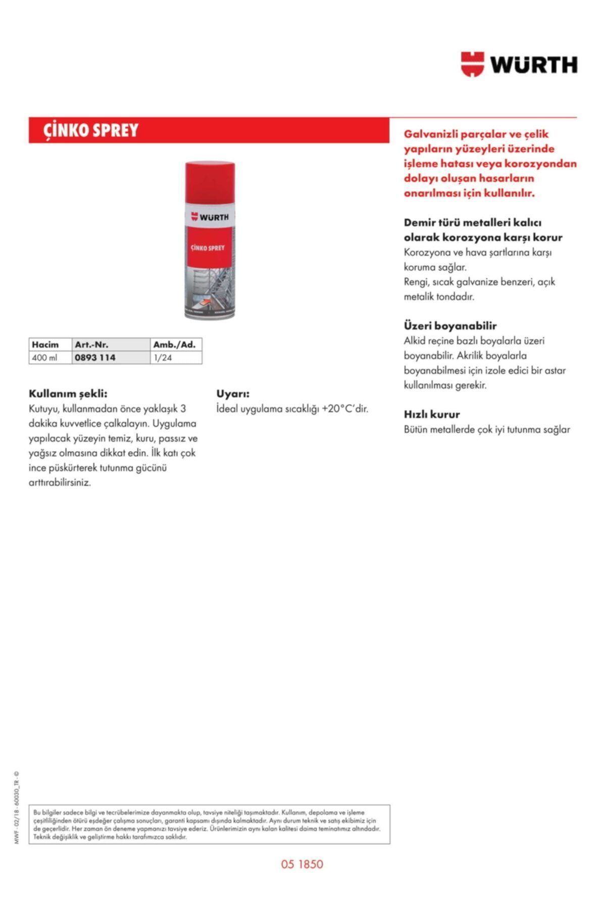 Temel Çinko Koruma Çinko Sprey 400ml ''made In Germany''