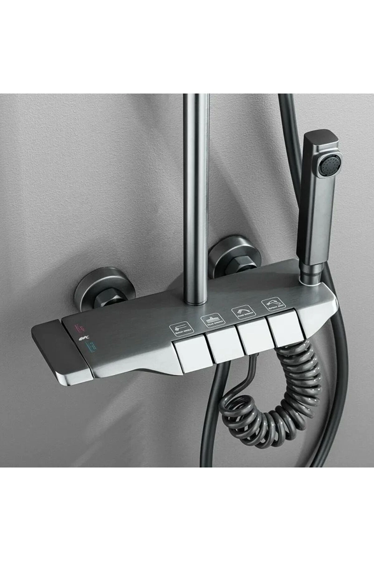 Piyano 5 Fonksiyonlu Kendinden Banyo Bataryalı Robot Duş Seti Şattaf Tepe Duşu Duş Set