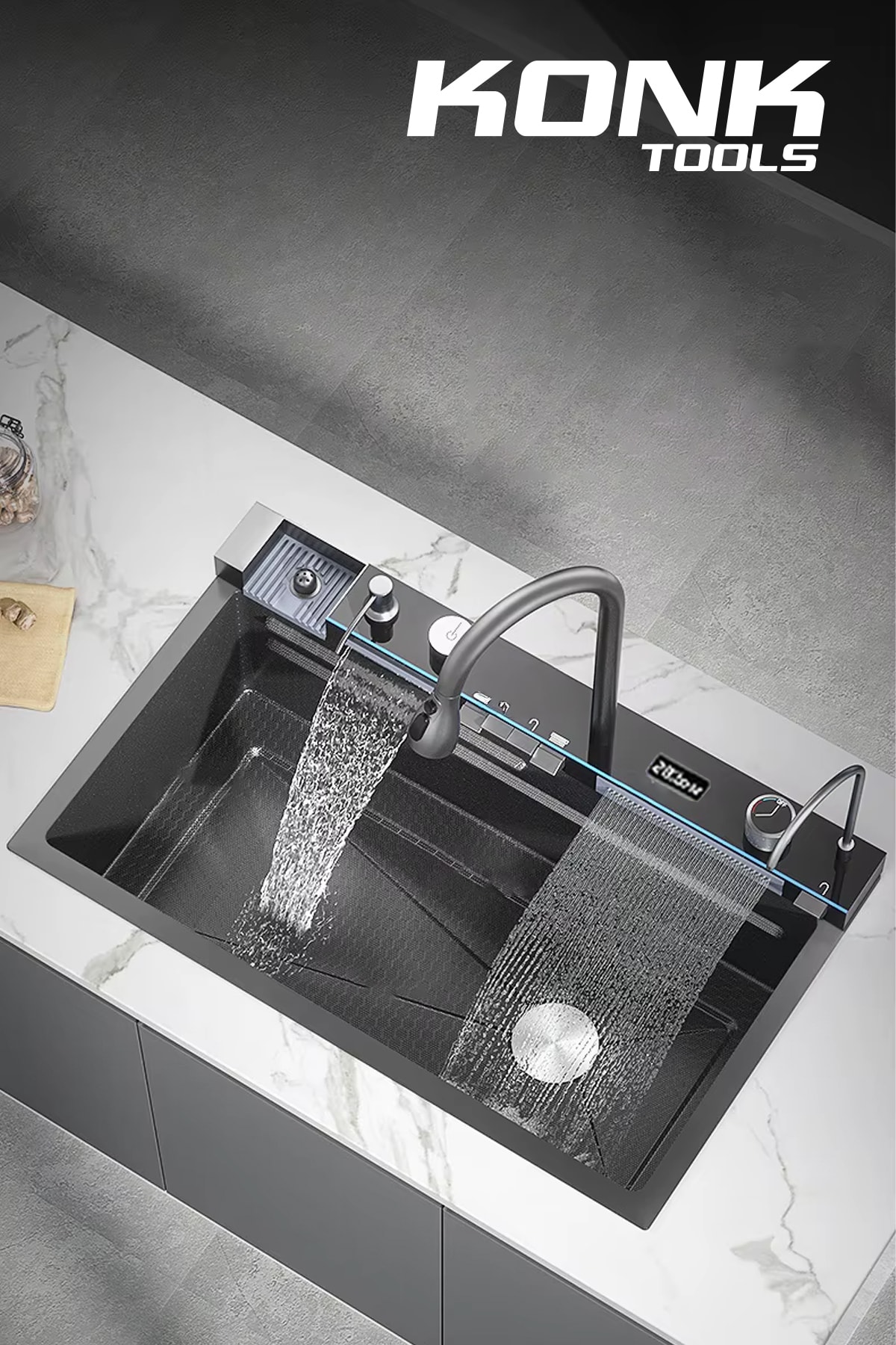 Lüx Dijital Akıllı Eviye Seti 75 cm