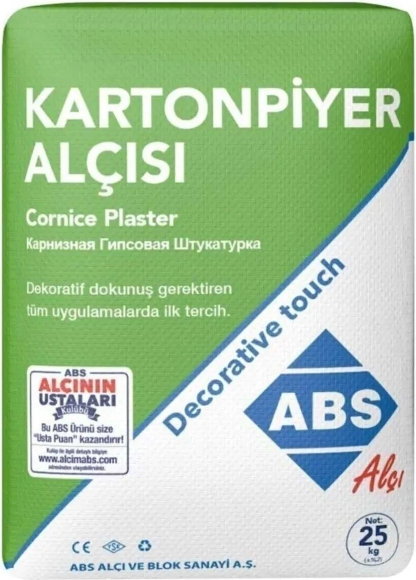 Çabuk Donan Alçı Kartonpiyer Alçı 1 kg - Pürüzsüz Yüzey