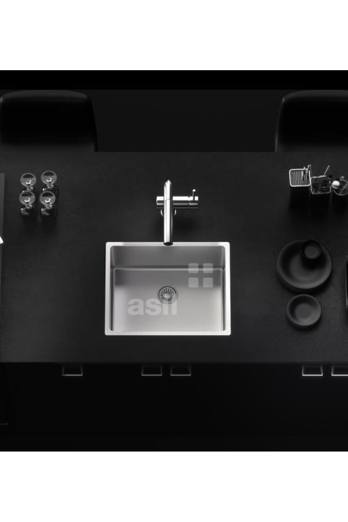 Drawn R15 Series As 358 40×45 Cm Paslanmaz Çelik Mutfak Evyesi, Mutfak Lavabosu (SİFON DAHİL)