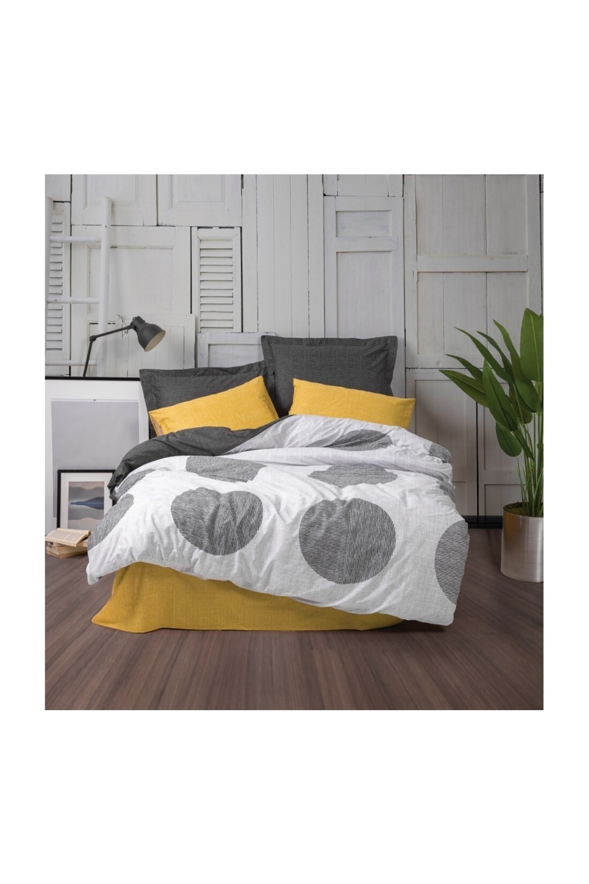 Modern Çift Kişilik Nevresim Takımı Dappled Sarı