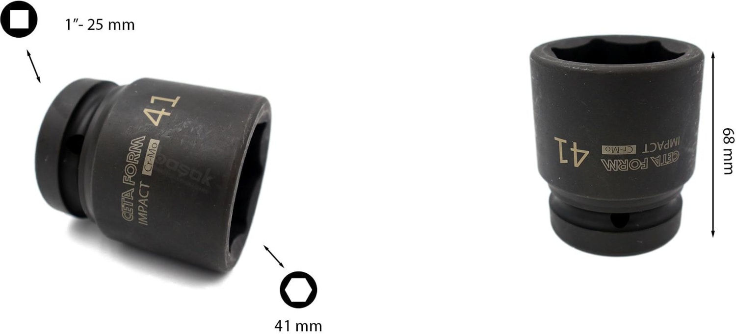 41 mm 1” 6 Köşe Havalı Lokma Anahtar C82-H41