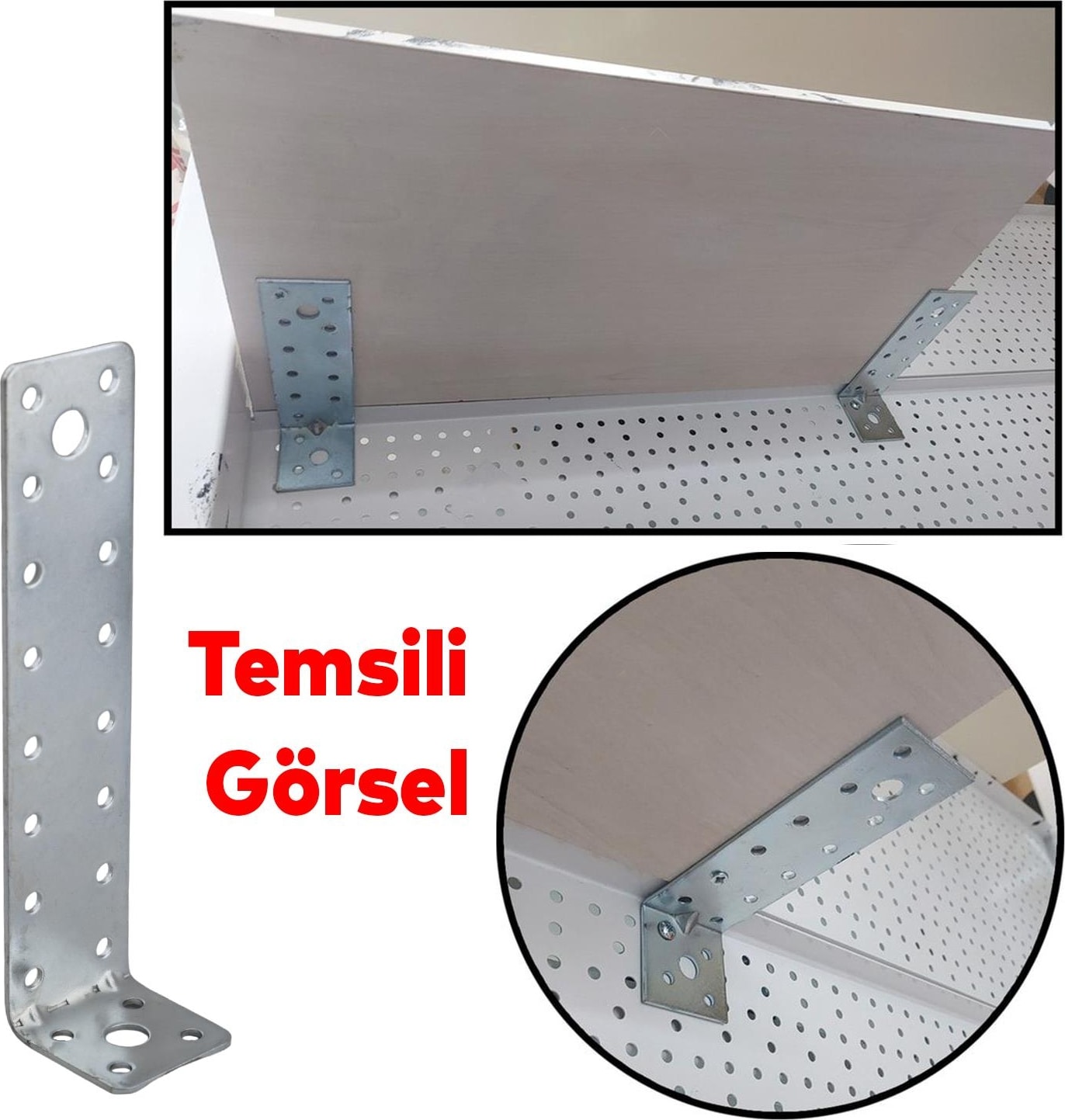 10 Adet Mobilya Dolap Duvar Sabitleme Metal Köşebent 40X40X160 mm Bağlantı Aparatı L Demiri Gönye