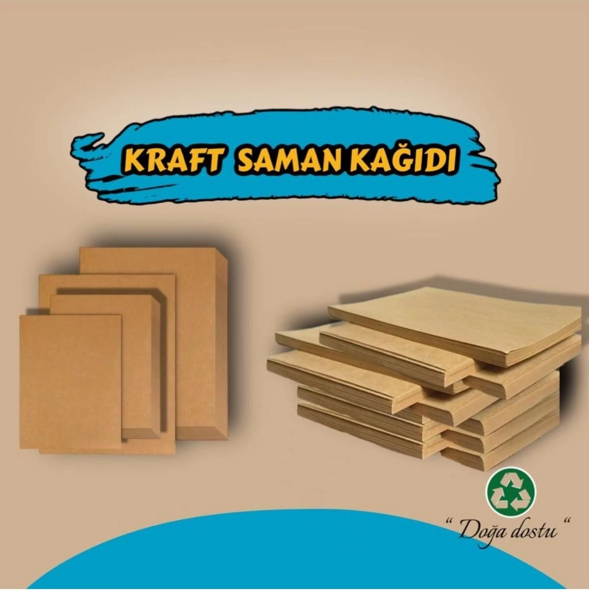 A4 Saman Kağıdı, A4 Kraft Saman Kağıdı 100 Adet 90 Gram