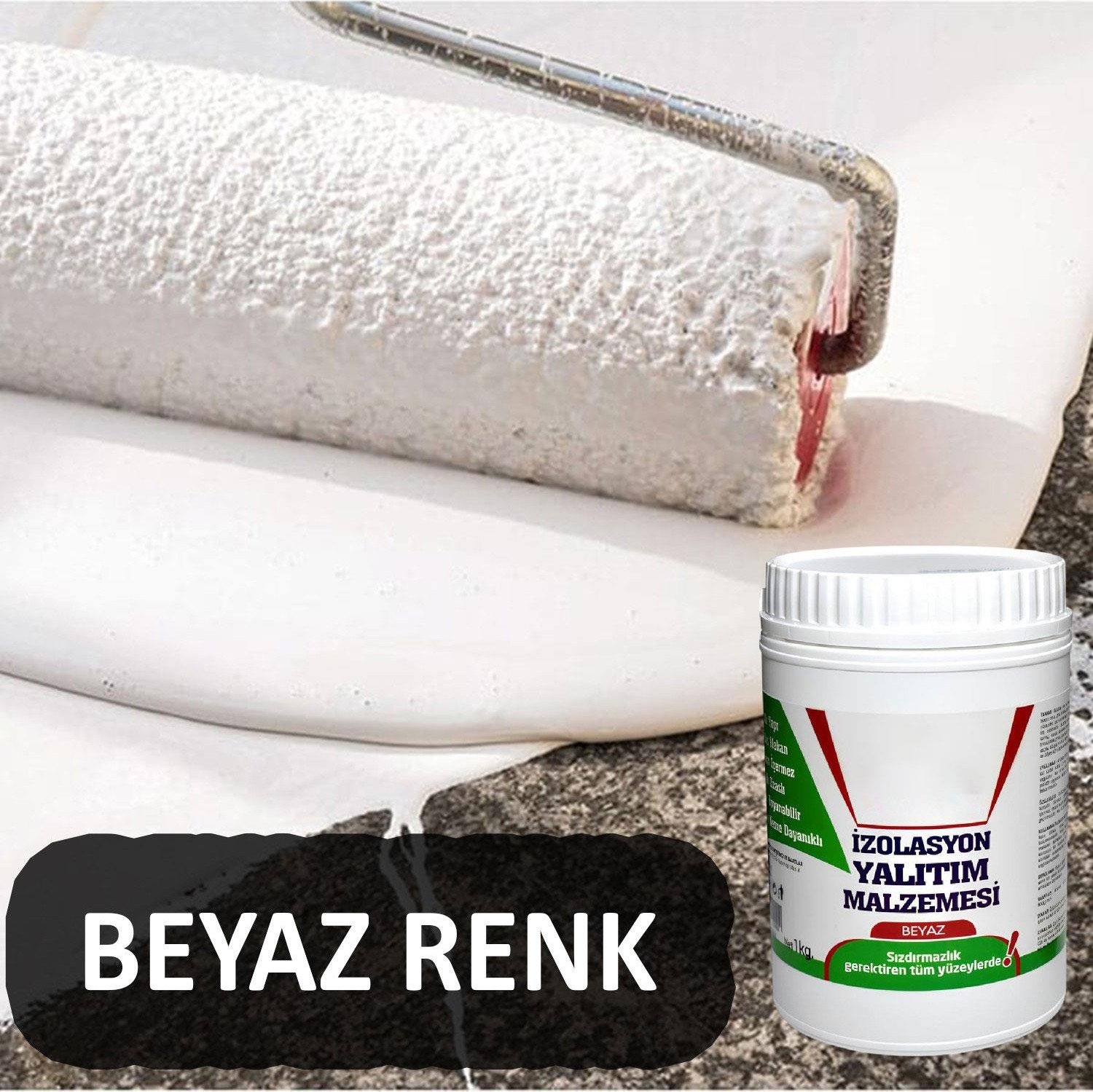 Yalıtım Malzemesi 1 kg Beyaz Renk Su Sızdırmaz Elastik Boyanabilir Rutubet Nem İzolasyon Yalıtımı