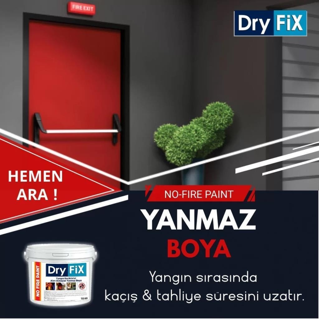 No Fire Paint Yangın Alev Almayan Yanmaz Boya 18 kg Ral 7040 Koyu Gri