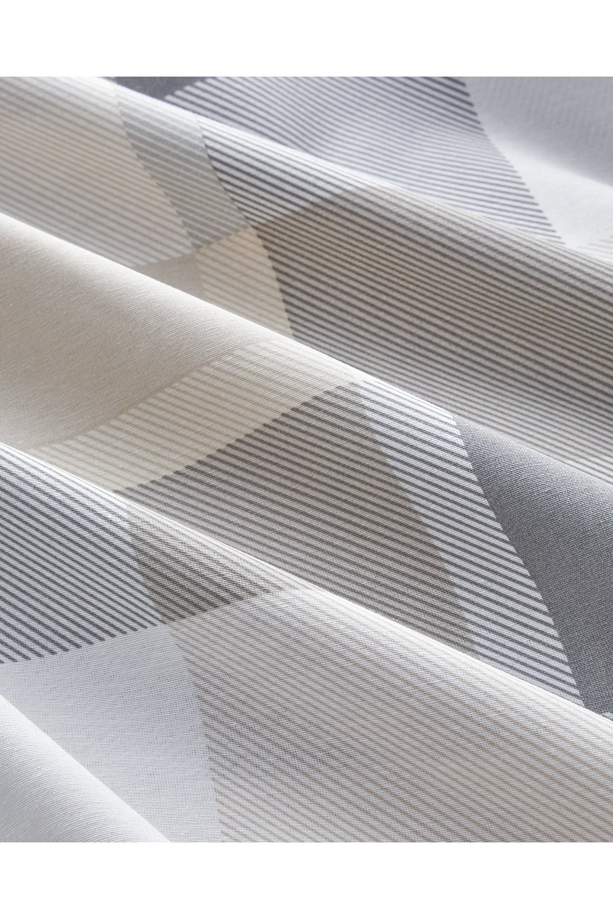 Bold Pattern Kolay Ütülenir Çift Kişilik Nevresim Takımı 200x220 cm Taş Rengi