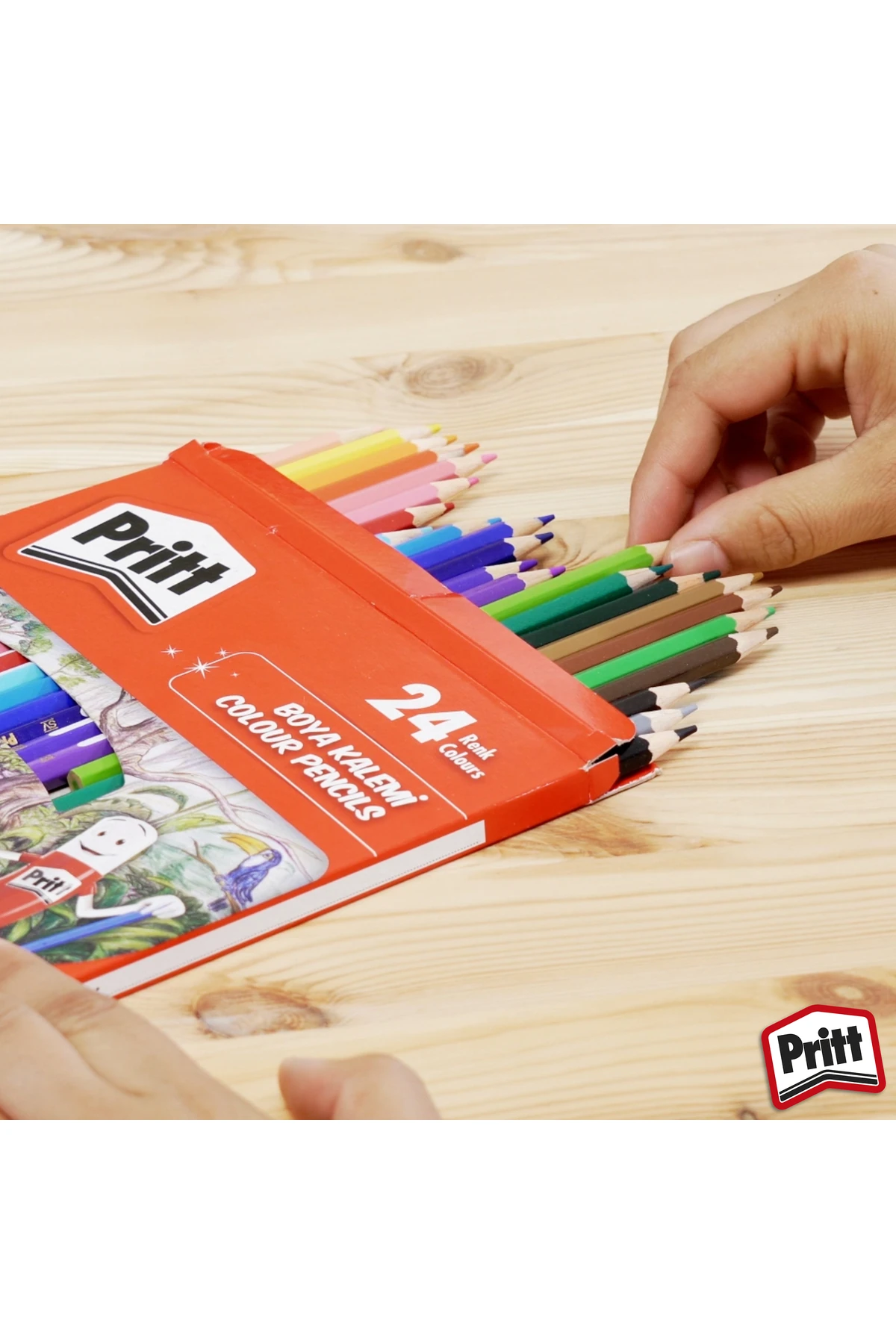 Pritt 24'lü Uzun Kuru Boya Kalemi Seti | Canlı Ve Kalıcı Renkler