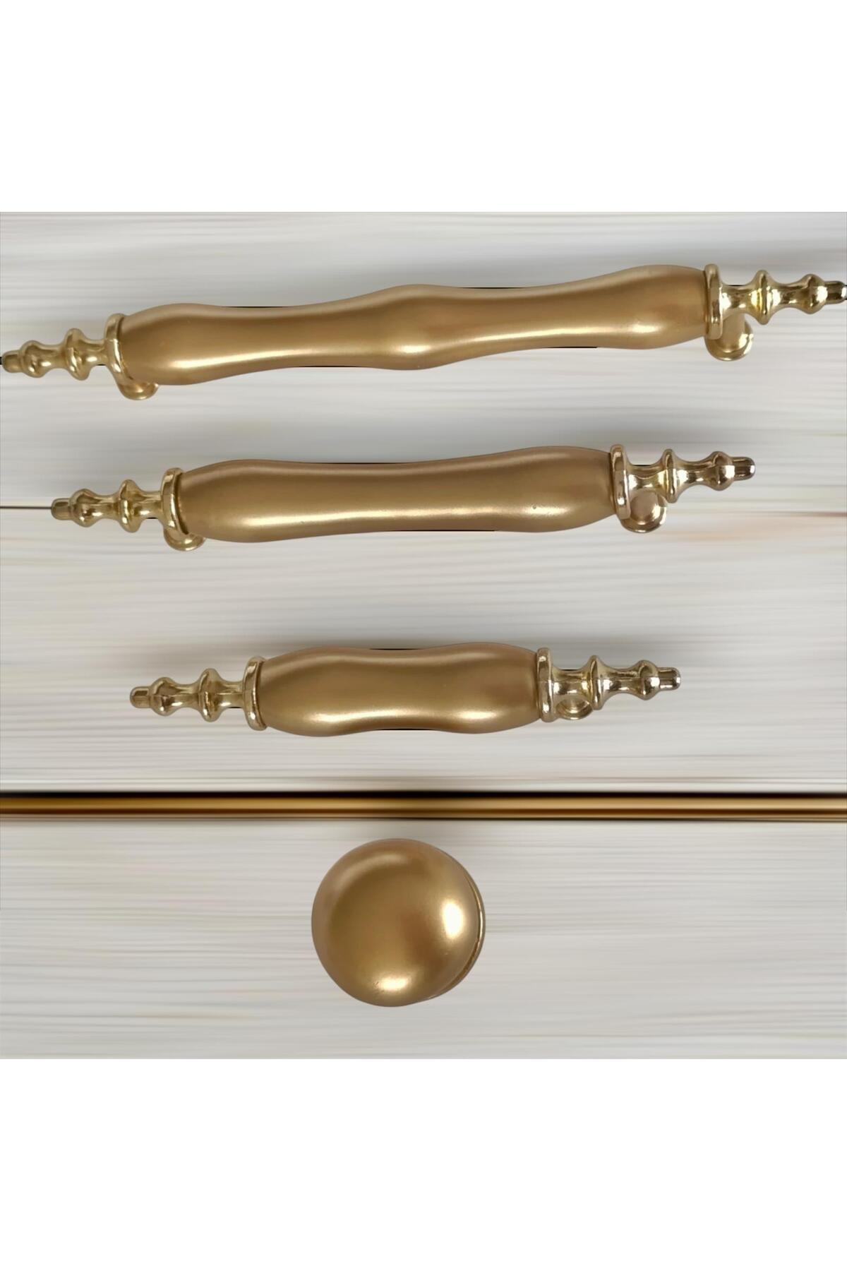 PORCELLANA PERLA (12.8cm)-ALTIN-Porselen Dolap Çekmece Mutfak Banyo Mobilya Kulp Kulpu Kulb Kulbu Asos128mm-STK3355