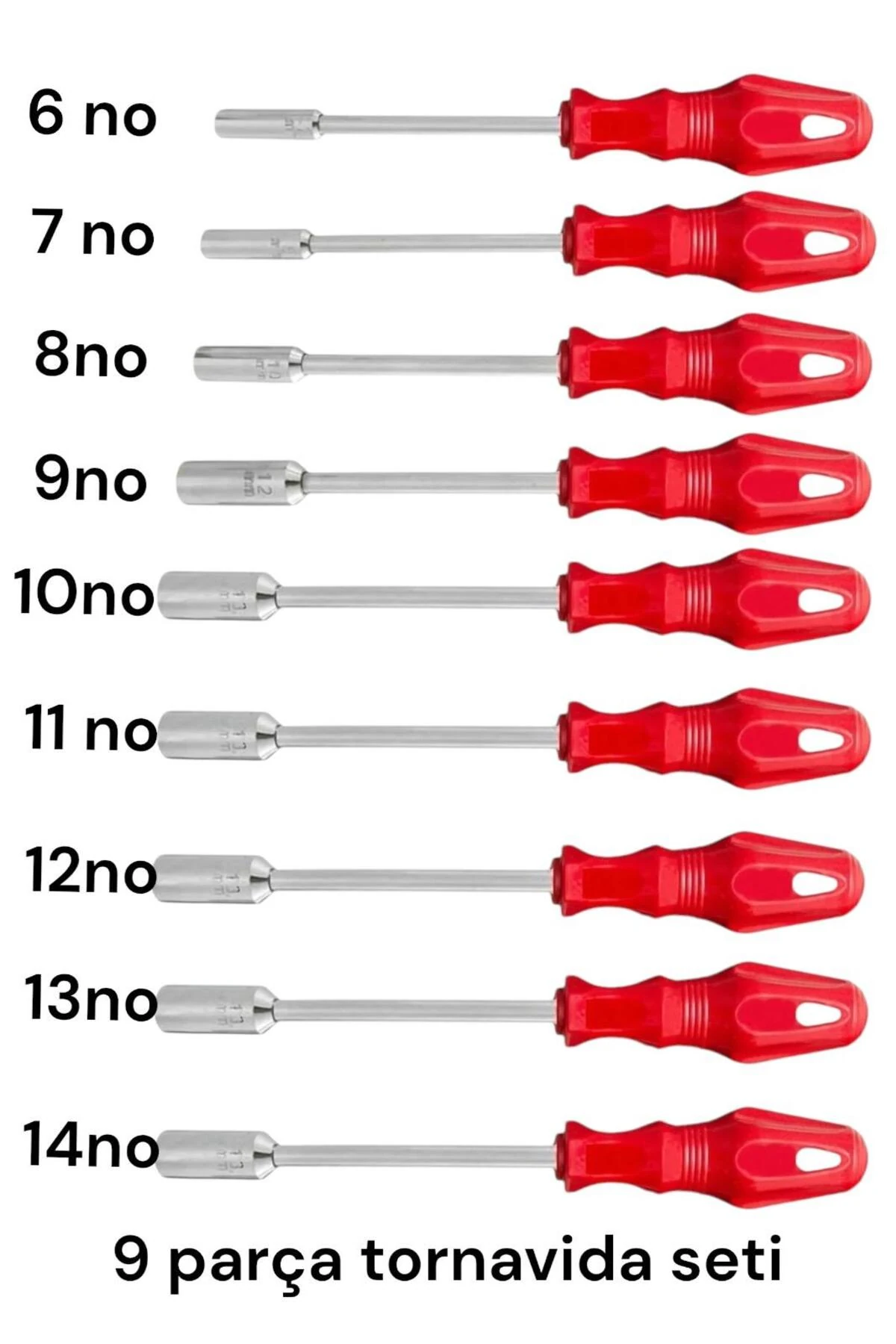 (LOKMA UÇLU TORNAVİDA)9 Parça Lokma Tornavida Seti (6-7-8-9-10-11-12-13-14 MM)