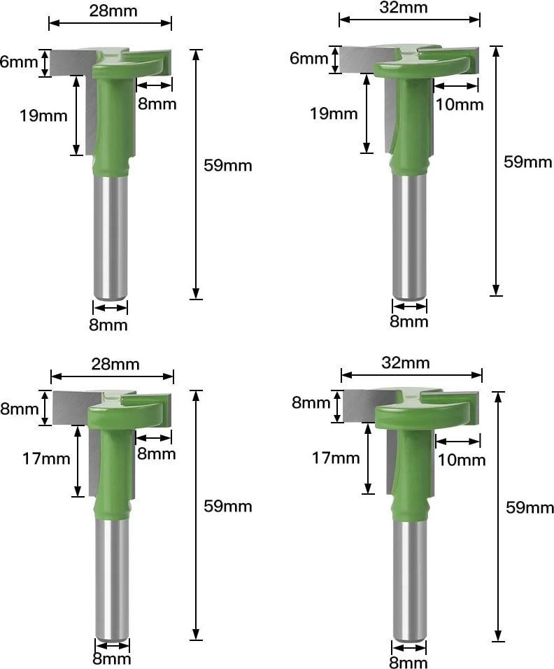 8X32X8 1 Adet Set 8mm Shank T Yuvası Yönlendirici Bit Düz Kenar Planya Freze Kesici Kesme Ahşap Ağaç Işleme Kolu (Yurt Dışından)