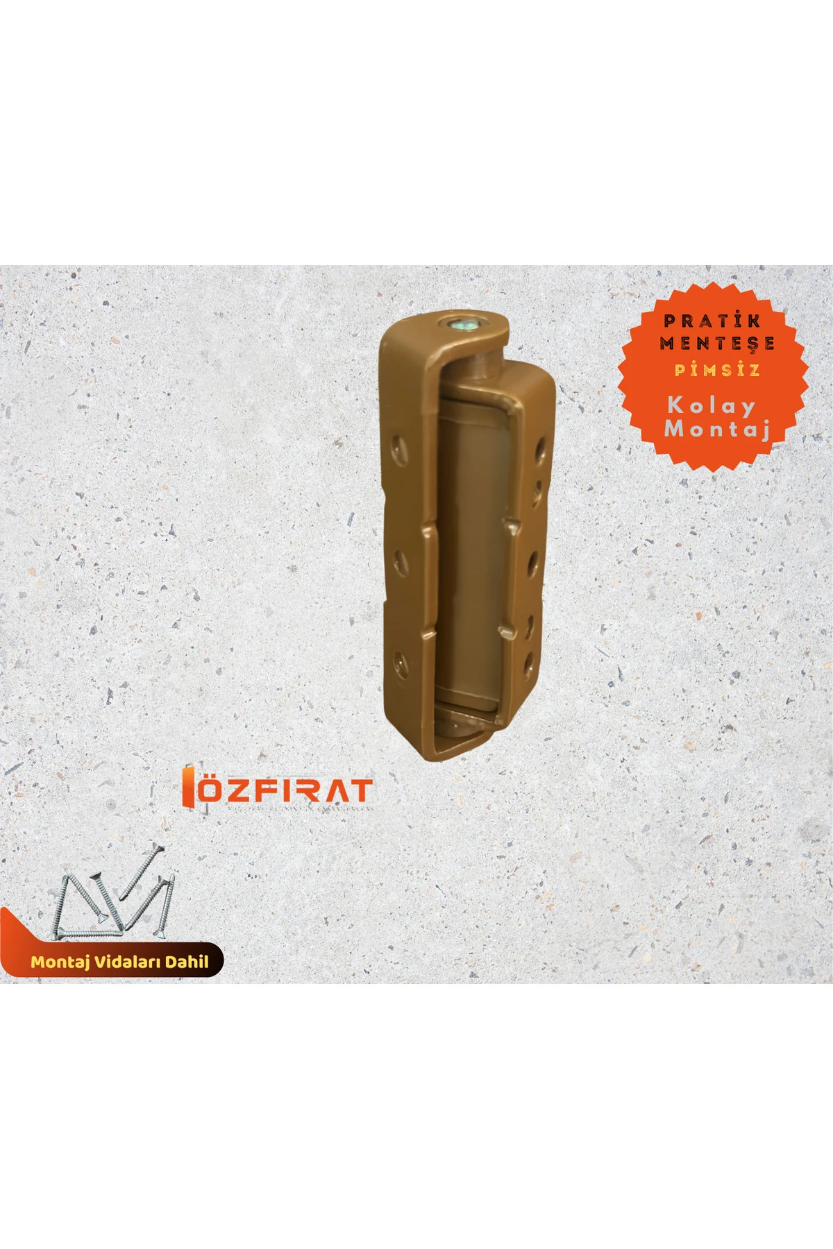 Pvc Pimapen Kapı Pencere Menteşesi Tamamı Çelik 80 mm-Pimsiz-Pratik Menteşe-Altınmeşe-Kahve