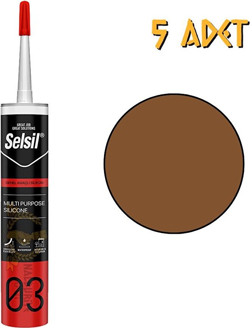 Genel Amaçlı Silikon Altin Meşe 322 Gr. - 5 Adet