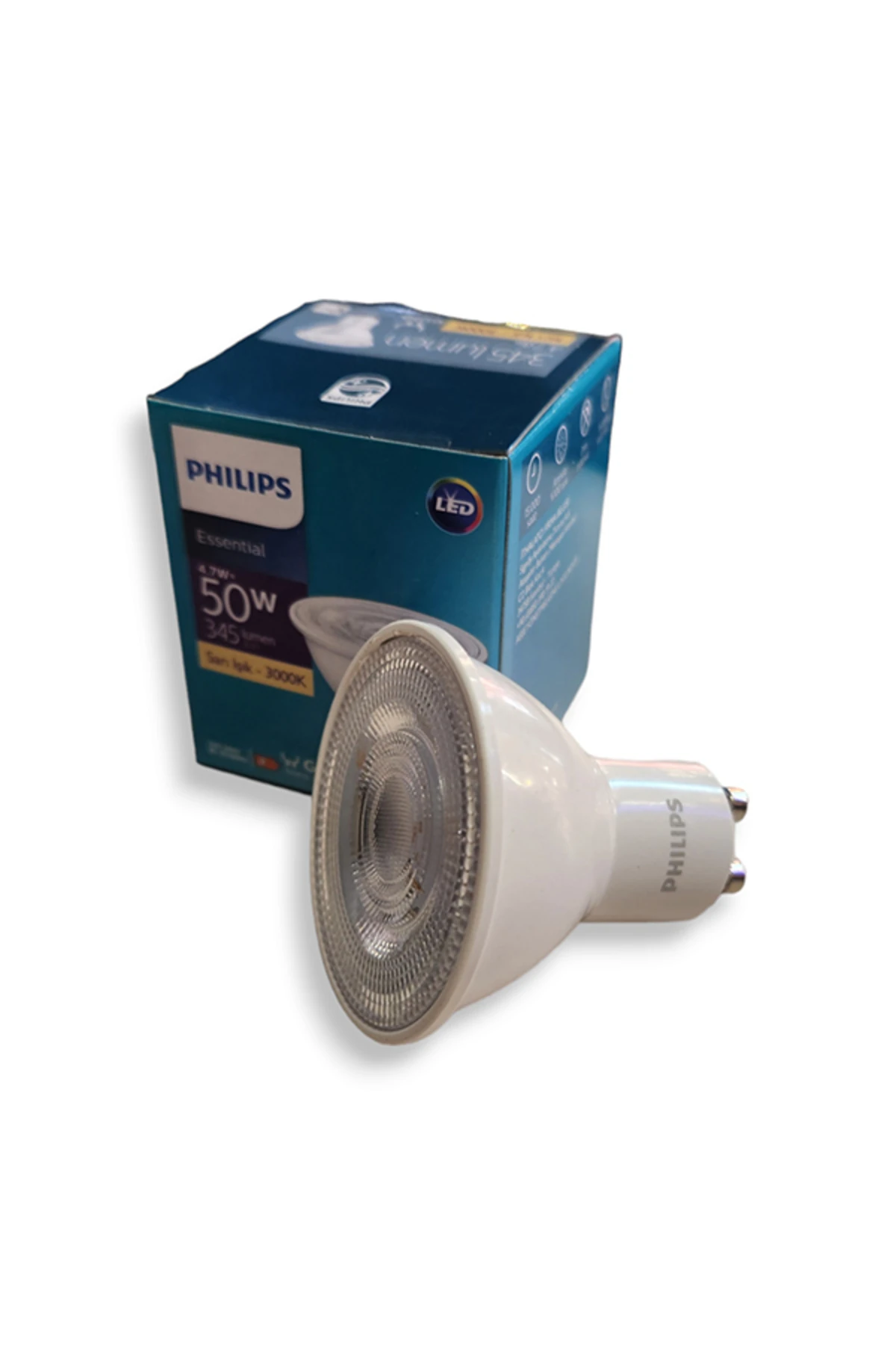 Essential 4,7W = 50W LED AMPUL GU10 345 Lümen 3000K Sarı Işık Led Projem Ampul