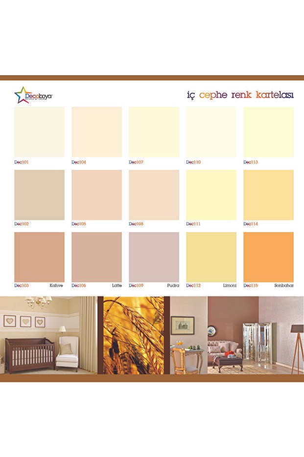 Deco Color Plastik Mat İç Cephe Duvar Boyası 10 Kg Tüm Renkler