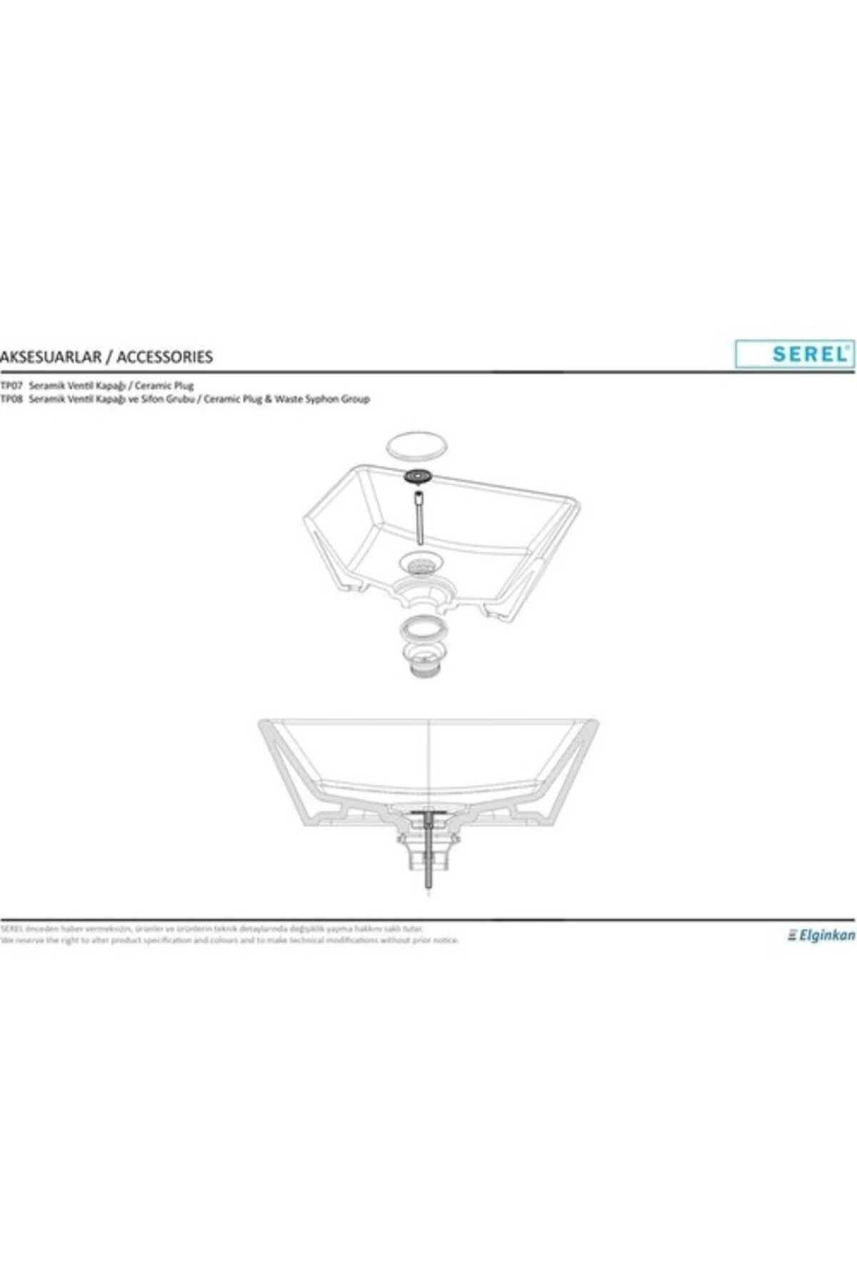 Seramik Tapa Ve Lavabo Sifonu TP08STL110