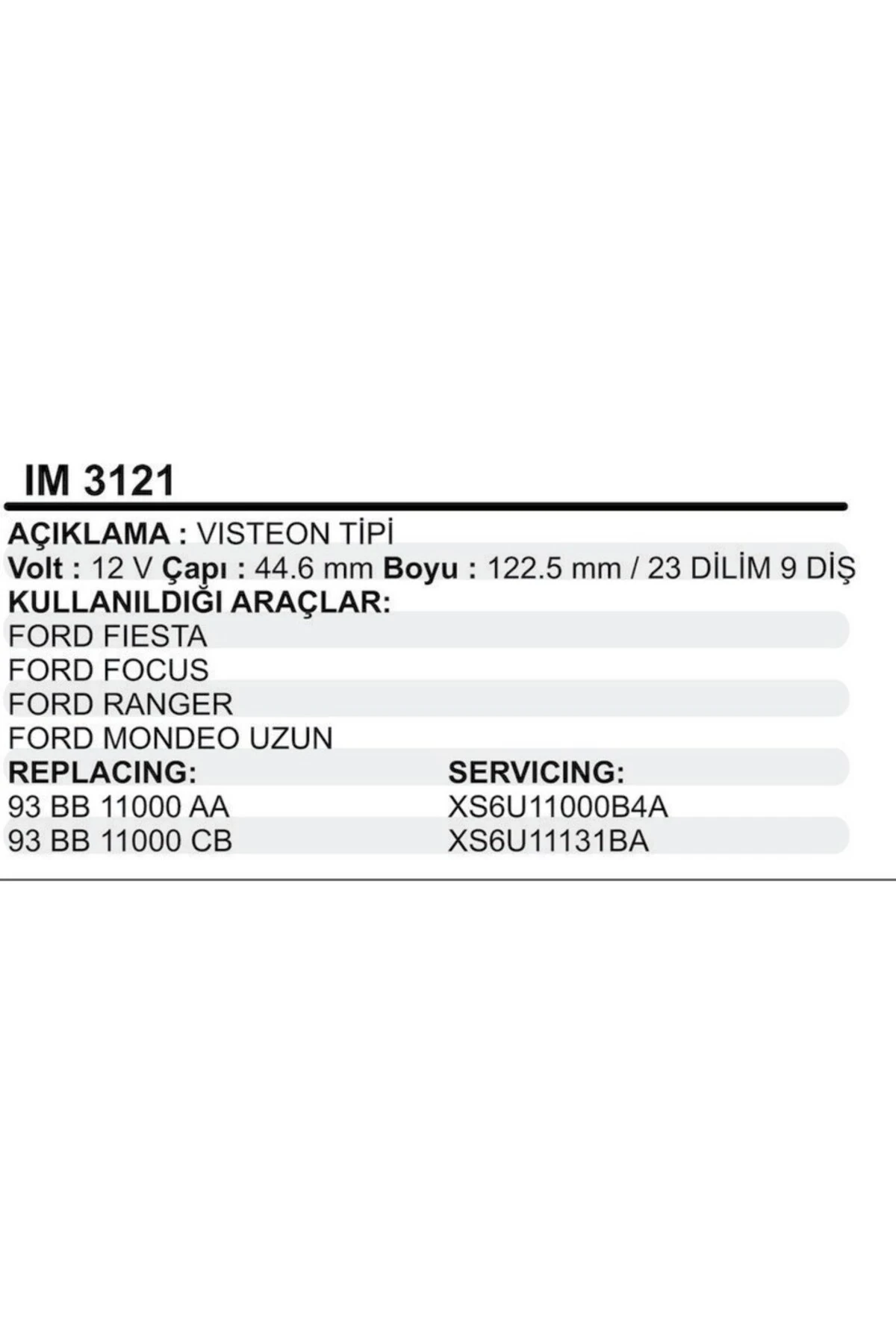Kollektor 12V Fiesta Focus Ranger Mondeo 122M 9 Di 504629581