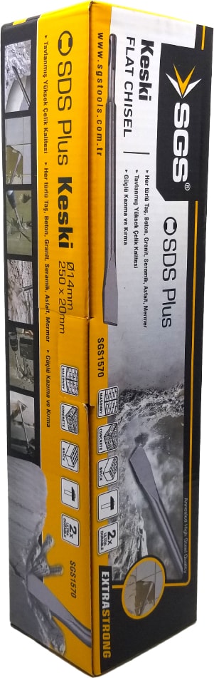 SGS 20X250 Beton Kırıcı Yassı Keski Sds Plus Uç / 10 Adet