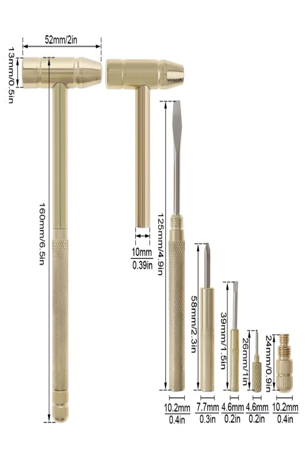 5in1 Çok İşlevli Mini Çekiç Tornavida Ev Onarım Araçları seti